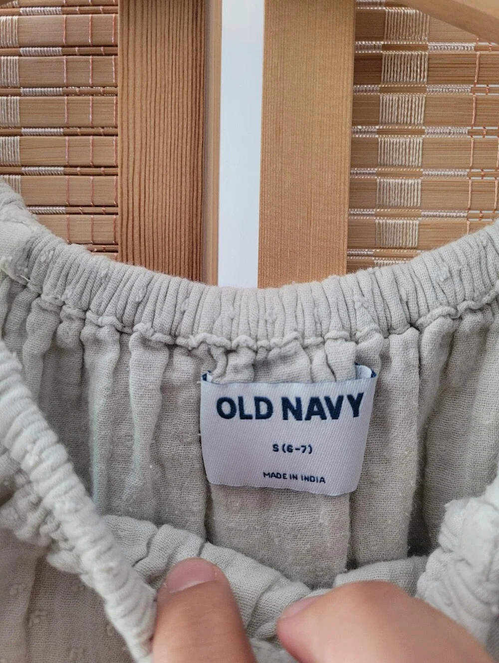Old Navy Girls (5-6 years) Light Beige Textured Elastic Waist Top
